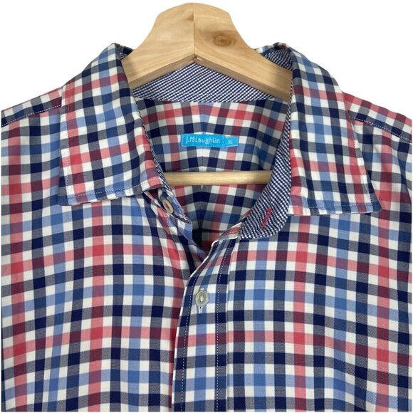 J McLaughlin Shirt Mens XL Plaid Button Down Long Sleeve Flip Cuff Business USA - Picture 3 of 8
